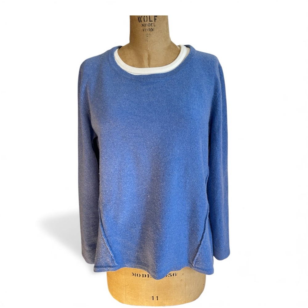 Lord & Taylor | Blue Asymmetric Hem Sweater